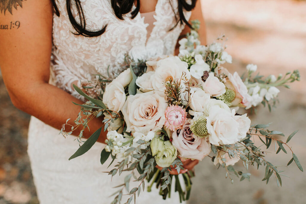 Bride Holding Pretty Bouquet