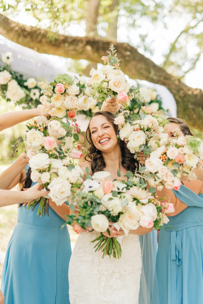 Bride Surrounded By Flowers