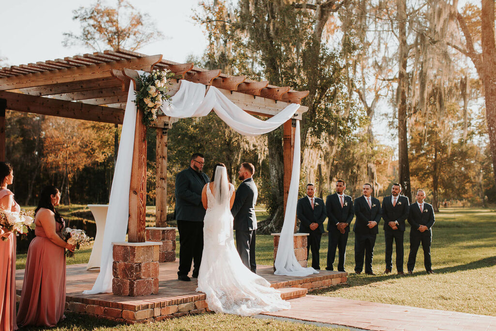 Wedding Ceremony Gazebo Floral Arrangement White