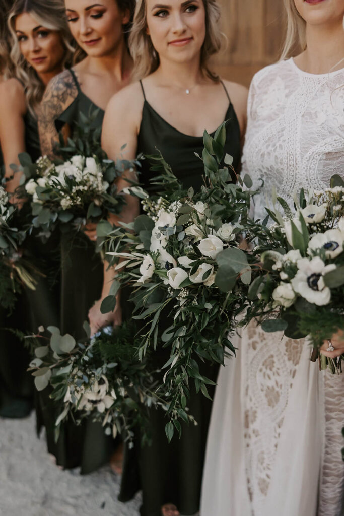 Bridal Party With Bouquets New Smyrna Beach Wedding