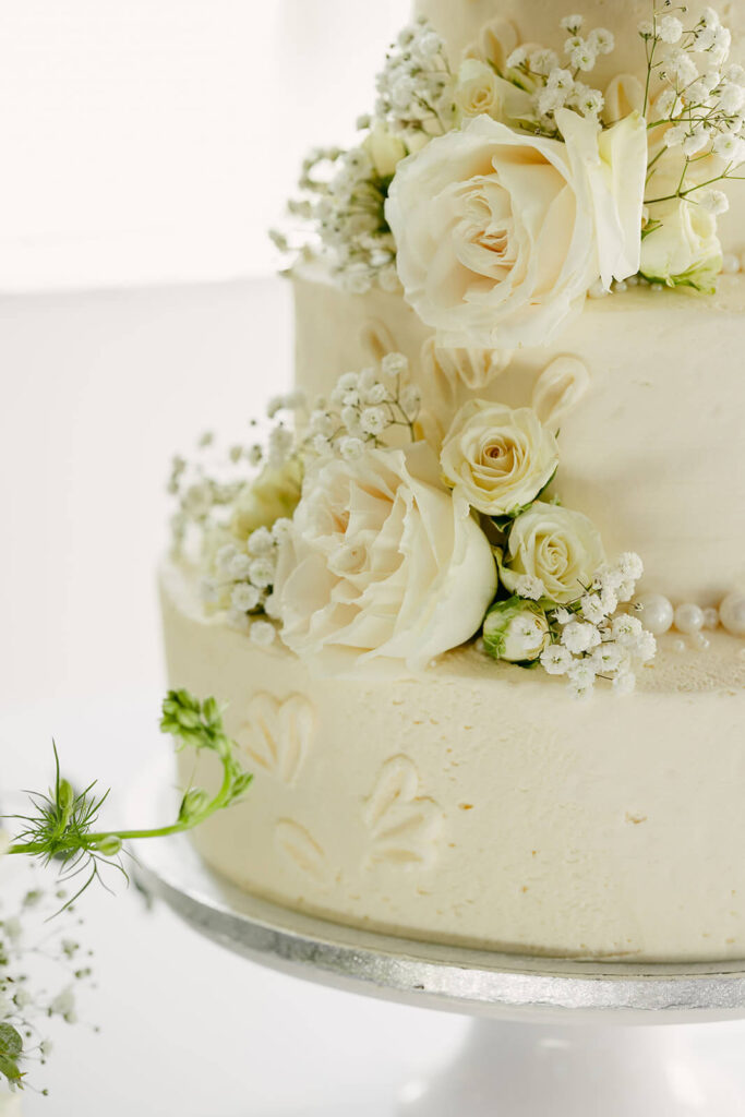 Wedding Cake Flowers Details Farm Nine