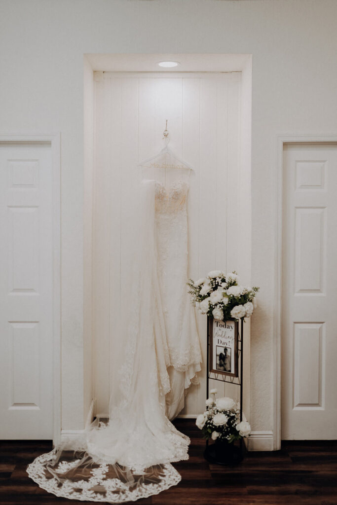 Bride Dress With Wedding Flowers