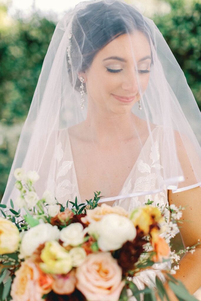 Bride with Veil and Flowers
