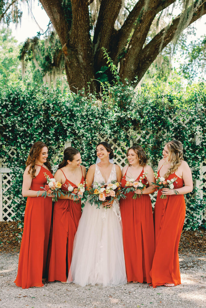 Farm Nine Bridal Party in Red